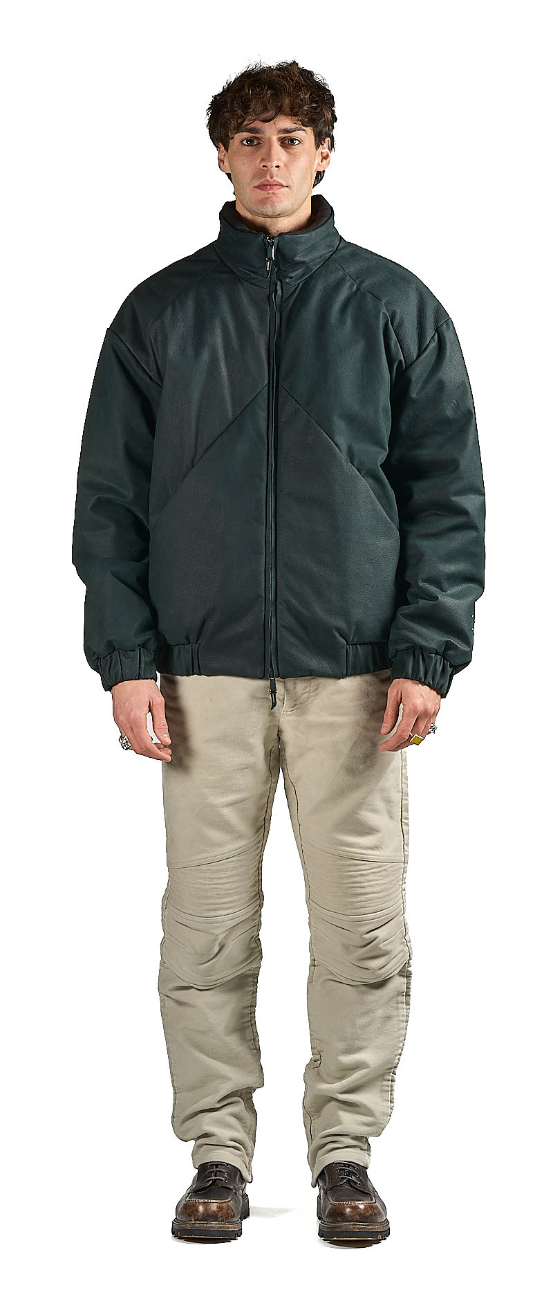 DANIELE BASTA LEATHER AND SILVER JACKET 